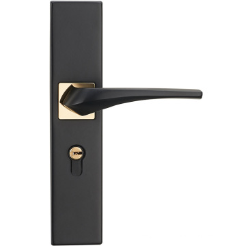 Verrouille de porte en bois massif simple maison noire de porte silencieuse manche go-sx